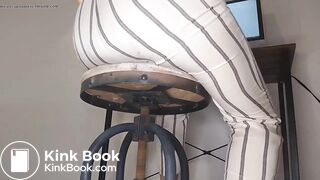 White Striped Pants Poop