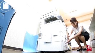 Japanese girl pooping at work