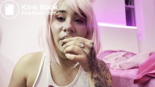 Anime girl eating poop