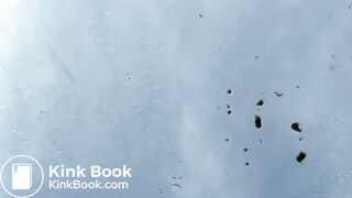 Sexy girl does a big shit on her rental car in Spain