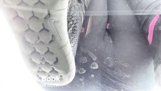 Sexy girl does a big shit on her rental car in Spain