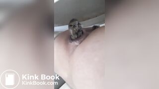 Up close going pee and pooping on the potty