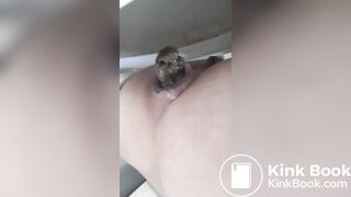 Up close going pee and pooping on the potty