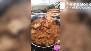 Hot sizzling poop stew fresh from the source