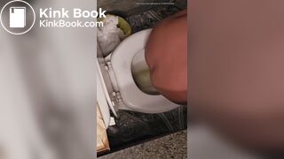 Girl pooping and peeing on toilet