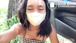 girl shits next to car - video 2