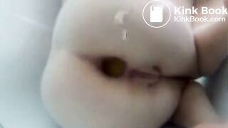 Thick log shit out under water