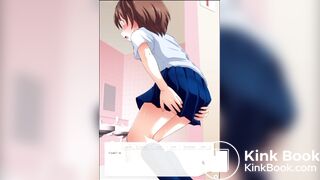 girl 1eaks diarrhea into a bucket