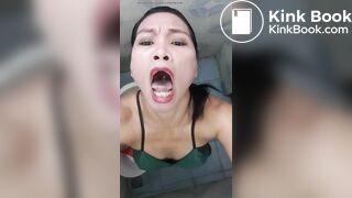 Asian scat queen shit feeding