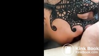 Sexy woman lick a shitty asshole
