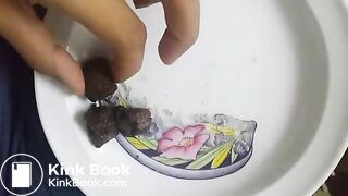 pooping on a plate and feeding it to a slave