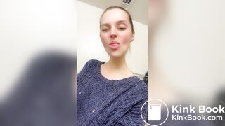 Blonde Teen Cleans Her Dirty Butt Plug