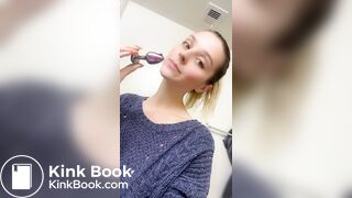 Blonde Teen Cleans Her Dirty Butt Plug