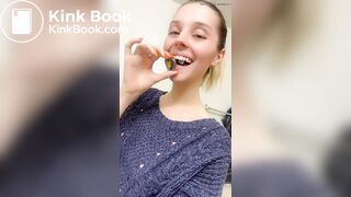 Blonde Teen Cleans Her Dirty Butt Plug