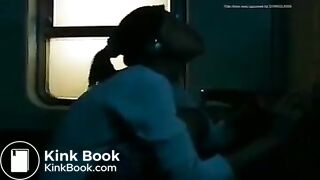 Girl pooping in train