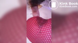 Hot shit in red panties