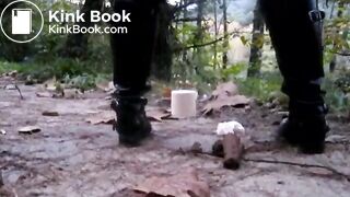 Pooping together in the woods..