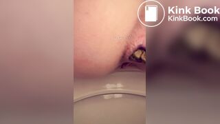 Young german girl drops big log