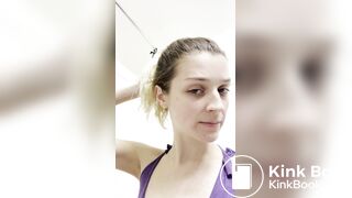 Teen Blonde swallows a turd