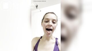 Teen Blonde swallows a turd