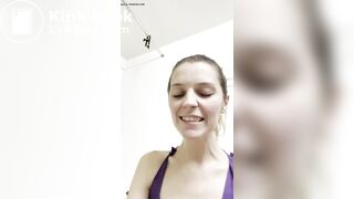 Teen Blonde swallows a turd