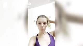 Teen Blonde swallows a turd