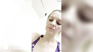 Teen Blonde swallows a turd