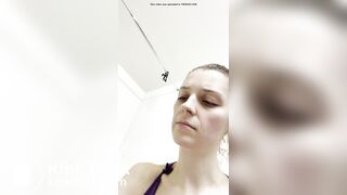 Teen Blonde swallows a turd