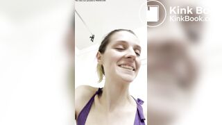 Teen Blonde swallows a turd