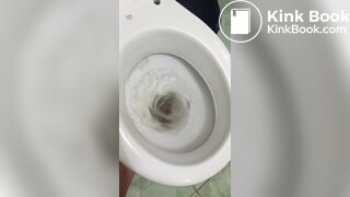 Woman tries to flush toilet, but feces won't go down