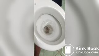 Woman tries to flush toilet, but feces won't go down