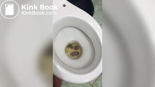 Woman tries to flush toilet, but feces won't go down