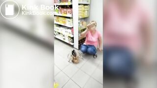 Женщина напоносила в магазине магнит