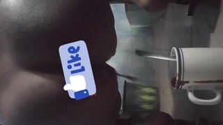 Girl has explosive squirty diarrhea in coffee cup