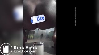 Girl has explosive squirty diarrhea in coffee cup