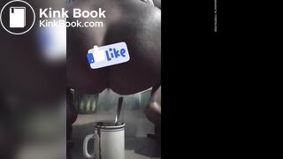 Girl has explosive squirty diarrhea in coffee cup