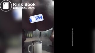 Girl has explosive squirty diarrhea in coffee cup