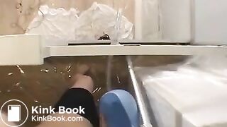 Asian girl drink from a tube