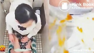 Japanese girls shitting at home