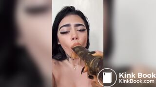 scat dildo sucking