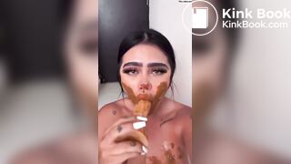 Sexy Latina Scat blowjob