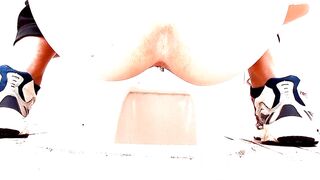 Japanese toilet voyeur young girl shitting close up 1