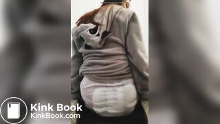 Girl bounces In her messy diaper
