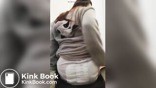 Girl bounces In her messy diaper