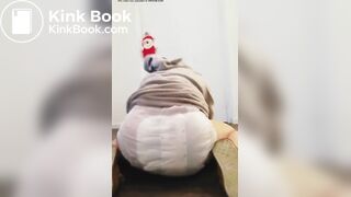 Girl bounces In her messy diaper