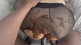 Pantyhose poop rip and sex