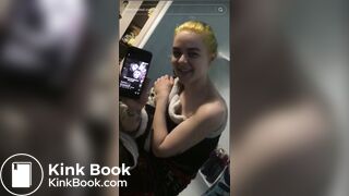 Girl with leg tattoos Pooping on Toilet (no noises)