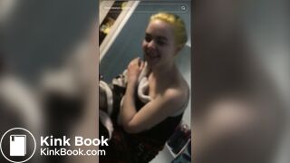 Girl with leg tattoos Pooping on Toilet (no noises)