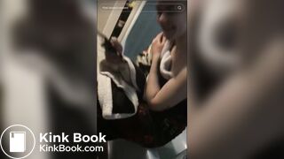 Girl with leg tattoos Pooping on Toilet (no noises)