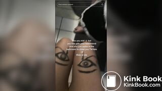 Girl with leg tattoos Pooping on Toilet (no noises)